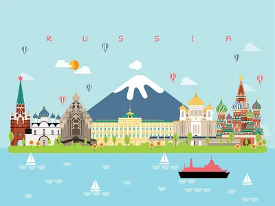 Famous Landmark of Russia moscow russia