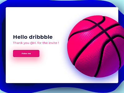 Hello Dribbble -) ball debuts dribbble hello pink