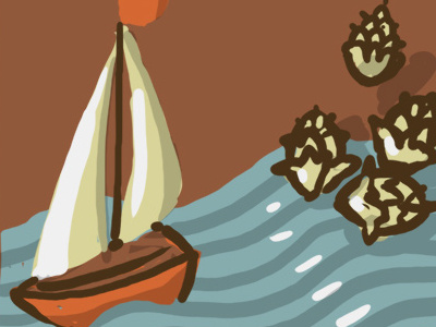 boat and hops beer boat hops mural sail sketch