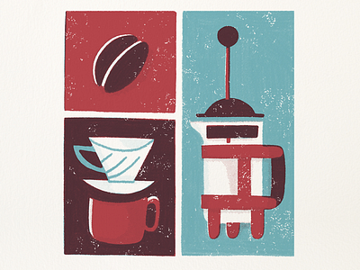Coffee 2 cafe coffee french press mosaic poster print texture