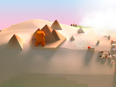 Egypt desert egypt game low poly pyramid sunrise