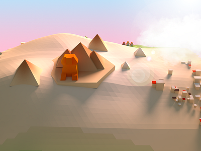 Egypt desert egypt game low poly pyramid sunrise