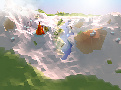 Kremlin 3d game kremlin low poly snow sunrise