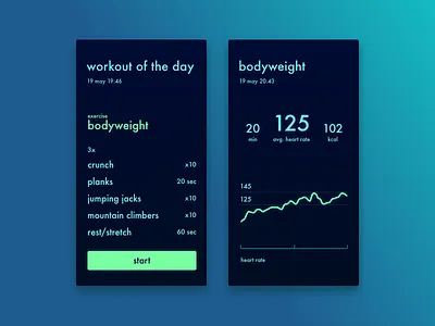 workout of the day - dailyUi 062 daily ui challenge dailyui dailyui062 workout workout of the dar