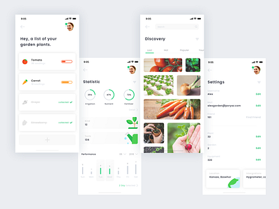 The Garden UI app garden iphone x mobile ui ux