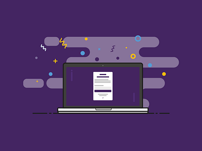 Macbook pro Illustration cloud flat illustration macbook pro purple