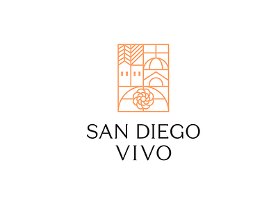 San Diego Vivo cemetery church death ecuador flower house identity logo logotype quito symbol vintage