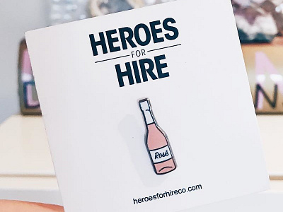 Heroes for Hire - Rosé design drinks enamel pin illustration pin design rosé