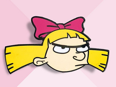 Helga Enamel Pin cartoon design enamel pin heroes for hire illustrator pin design