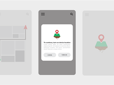 GPS Popup Overlay 016 dailyui gps graphic illustration maps mobile apps design pop up overlay ui ux web design