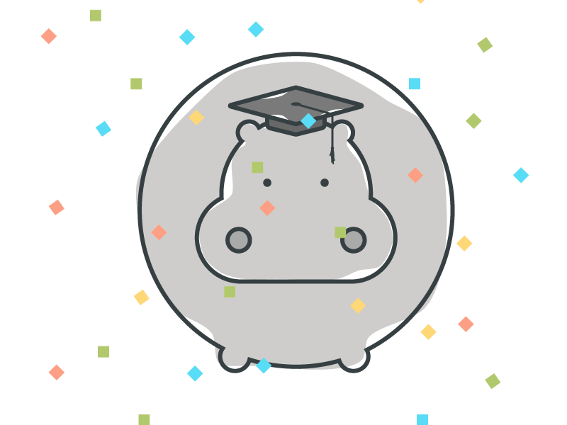 Hippo Graduation! class of 2018 confetti graduation hippo
