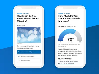Quiz cards editorial design gauge health homepage quiz wellness