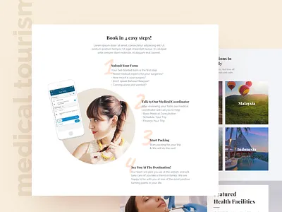 Medical Toursim Landing Page: How It Works healthcare landing medical medical tourism ui user experience ux web design