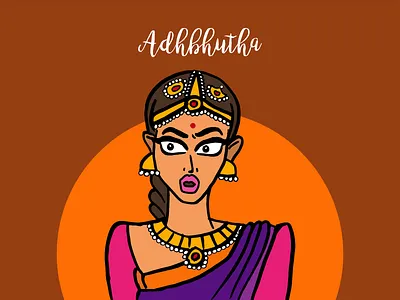 Navarasa | Adbhutha bharathanatyam character colors culture dance dancers expression illustration india sketch tamilnadu wacom