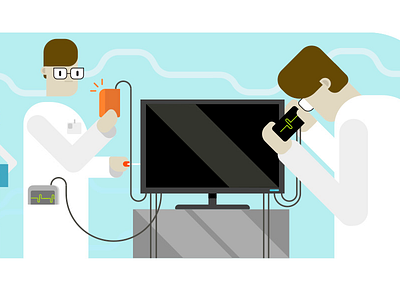 VivifyScrum EDU illustration monitor repairs cartoon characters funny illustration monitor repairs simple