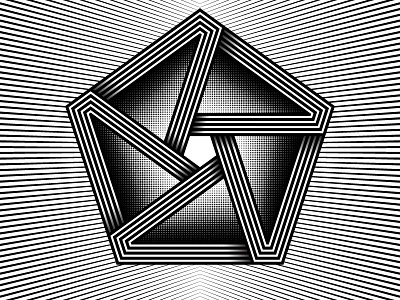 2018 May 20 - Daily Vectors black and white opart pentagon shapes stripes vector