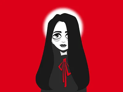 Drowning the mind in fear black drawing eyes fear girl goth illustration mind vector