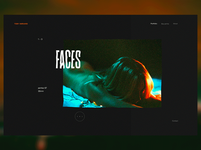 Toby Harvard - Portfolio #2 animation dark distortion drag minimalist motion photography portfolio slider ui ux webgl