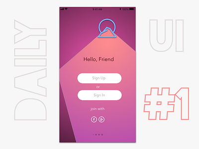 Daily UI #001 / SignUp Screen app apple challenge daily ui ios mobile sketch ui