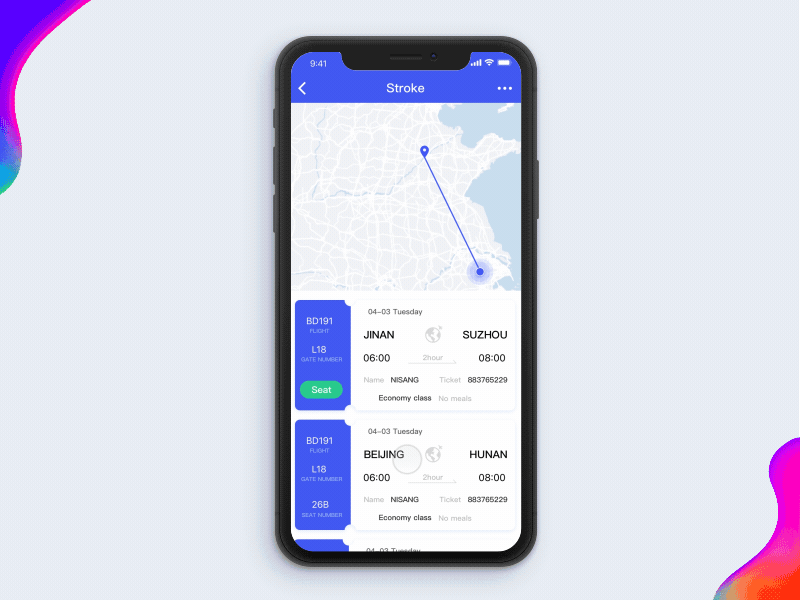 Travel APP Animation animation app card data dribbble first flight plant shot travel ui ux