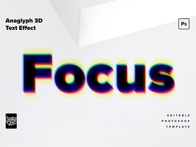 Anaglyph 3D Text Effect Mockup