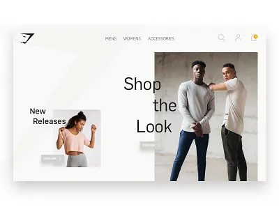 Gymshark Landing Page 2018 clean fitness gymshark gymshark homepage landing minimal page screen sketch ui website