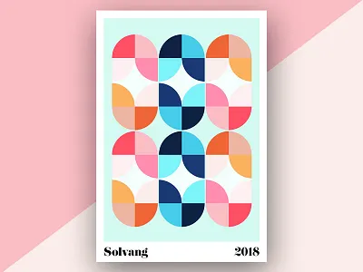 California Travels Poster Series - Solvang california colors geometric patterns posters