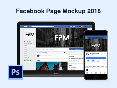 Facebook Page Mockup 2018 cover facebook fb media mockup page photo picture profile psd social template