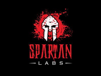 Spartan Labs Logo blood design graphic design gym helmet illustration lab logo nutrition red spartan splash