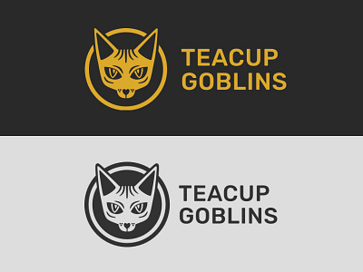 Teacup Goblins Logo Design branding cat illustration logo logo design sphynx cat