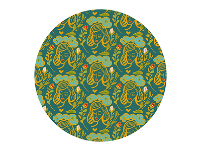 Dreamy Lady Pattern amaziograph character illustration ipad illustration pattern