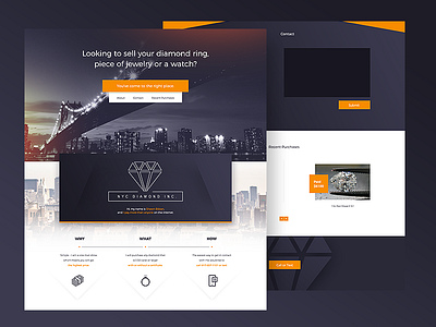 Jewelry Landing Page - NycDiamondInc bridge city diamond jewelry landing landing page psd skyline