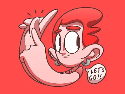 let's go!! 90s bold character design clean colourful drawing illustration original photoshop sketch sketchbook vibrant