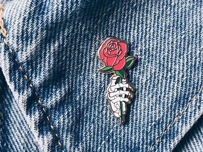 Rose - Enamel Pin design enamel pin illustration product design rose skeleton