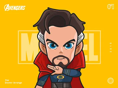 The Avengers-Doctor Strange-illustrations avenger color doctorstrange hero illustrations super yellow