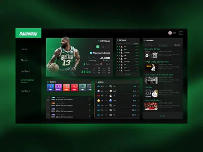 GameDay Fantasia basketball competition design fantasia restaurant sports web