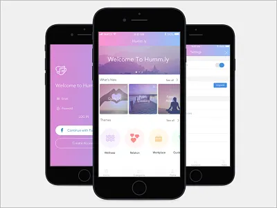 Humm.ly mobile ui ux visual