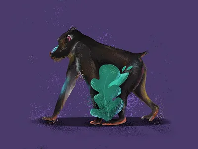 Mandrill 36days 36daysoftype dribbble illustration illustrations letter mandrill monkey pen sketckbook type typography