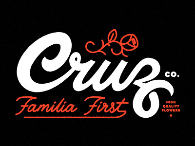 Cruz Co High Quality Flowers Tee Graphic branding flowers handlettering logomark rose script wordmark