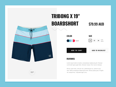 Single Item boardshorts dailyui ecommerce item shop surfing ui