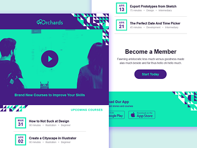 Courses Digest - Email Design brutalism courses dates design email email design geometric learning