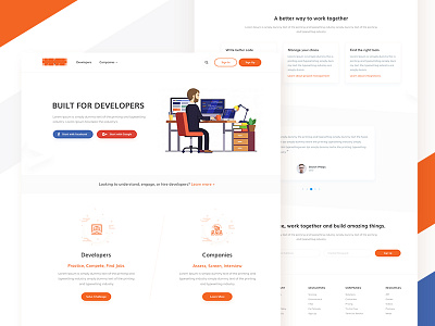 Landing Page (WIP) companys design developers find job landing tushit ui ux web website work