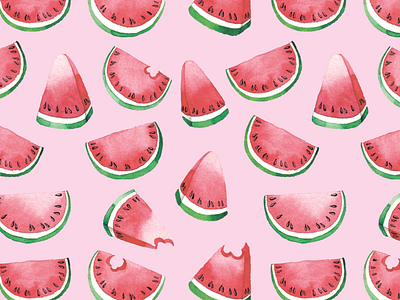 Watermelon Pattern ilustration pattern seamless pattern surface pattern design watercolor watermelon