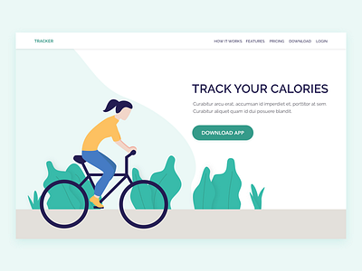 Tracker app landing page adobe xd cycle illustration illustrator landing