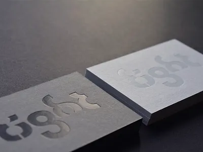 Eight business card foiling identity logo