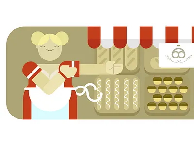 VivifyScrum EDU illustration bakery baker bakery bread character german germany girl illustration lovely woman