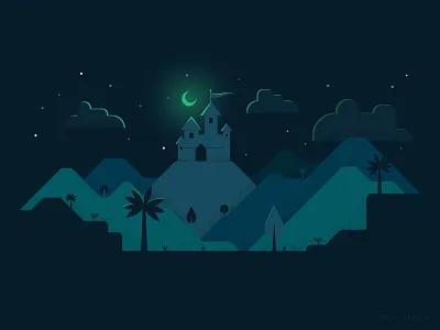 Dark Castle Illustration castle dark illustration night simple texture vector