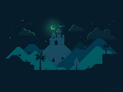 Dark Castle Illustration castle dark illustration night simple texture vector