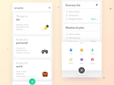 My Note - conceptual Clean Note taking app android app checklist icons ios note notebook scribble taking text ui ux