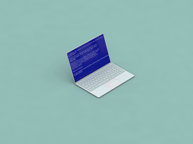 ☠️Dead Screen💻 3d apple cinema4d dead laptop logo motion screen windows